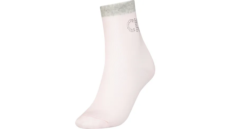 Calvin Klein Damen Kurzsocken Big Crystal Logo pink