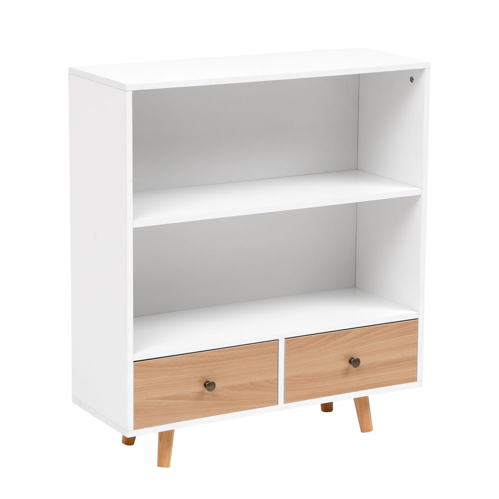 Happy Home Happy Home Sideboard Kommode offenes Regal mit 2 Schubladen HWR18-WEI weiß