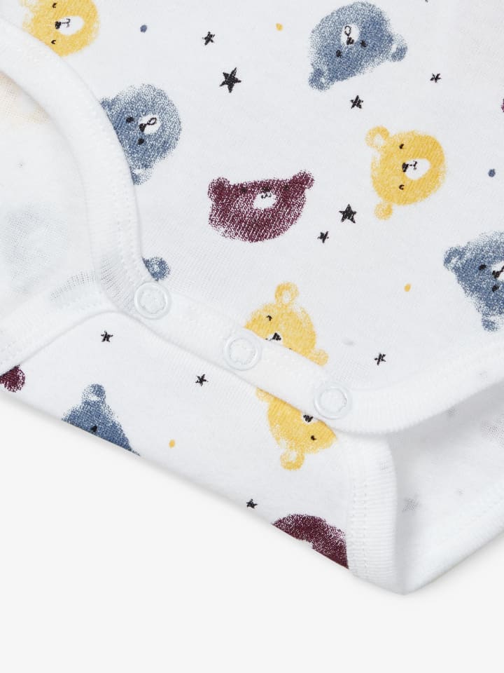 name it 3er Pack Baby langarm Body mit Teddy Motiv in Blau günstig kaufen