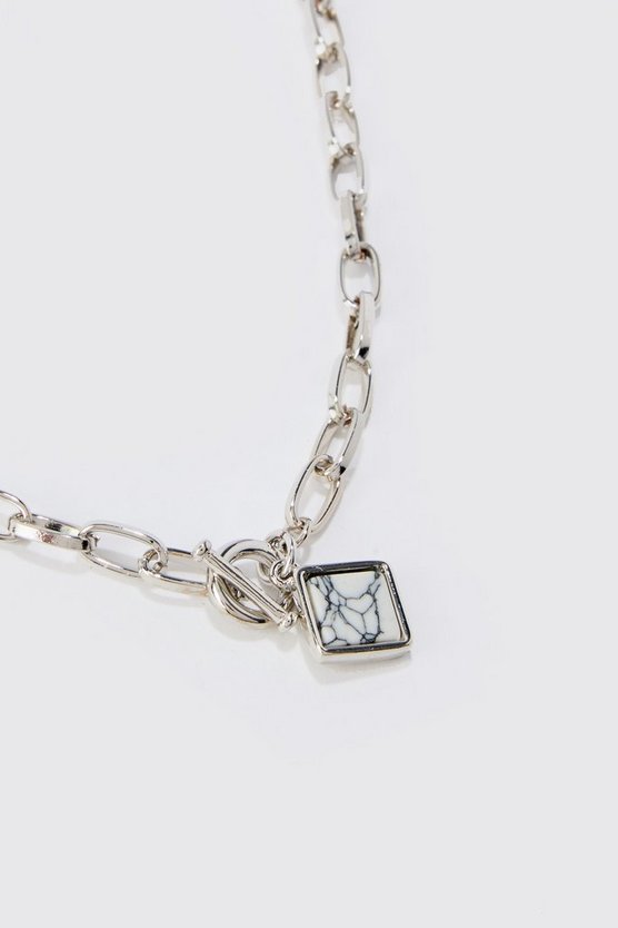 Marble Pendant Chain Necklace