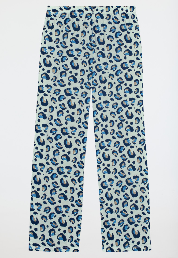 Schlafanzug lang Leoparden-Muster blau - Nightwear