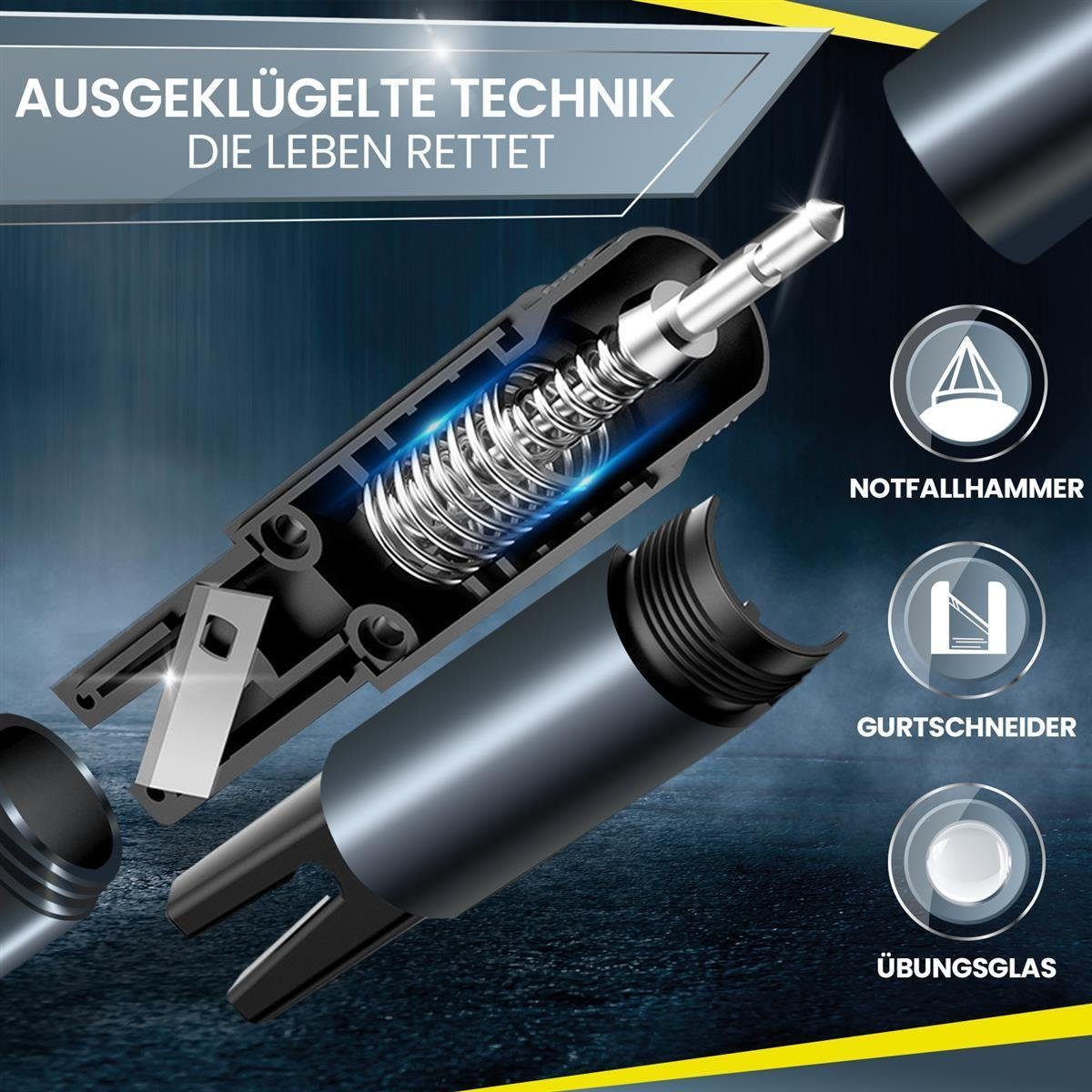 Dunlop Hammer Gurtschneider Notfallhammer Dunlop (1-St), Marken Notfall Hammer mit Testglas
