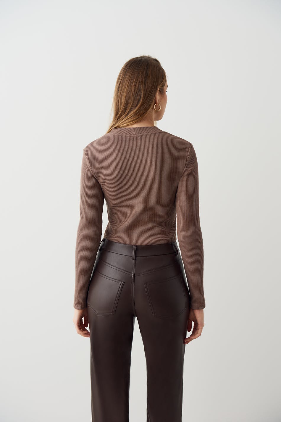 Long sleeve rib top