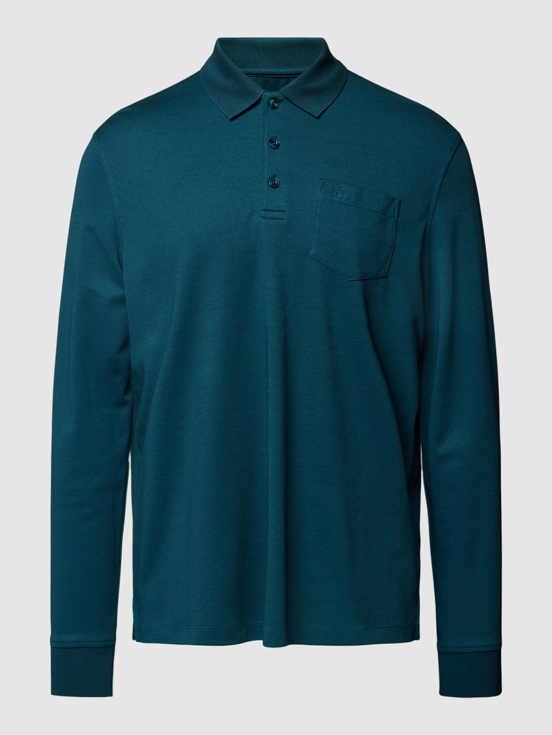 Poloshirt mit Brusttasche in aqua blau
