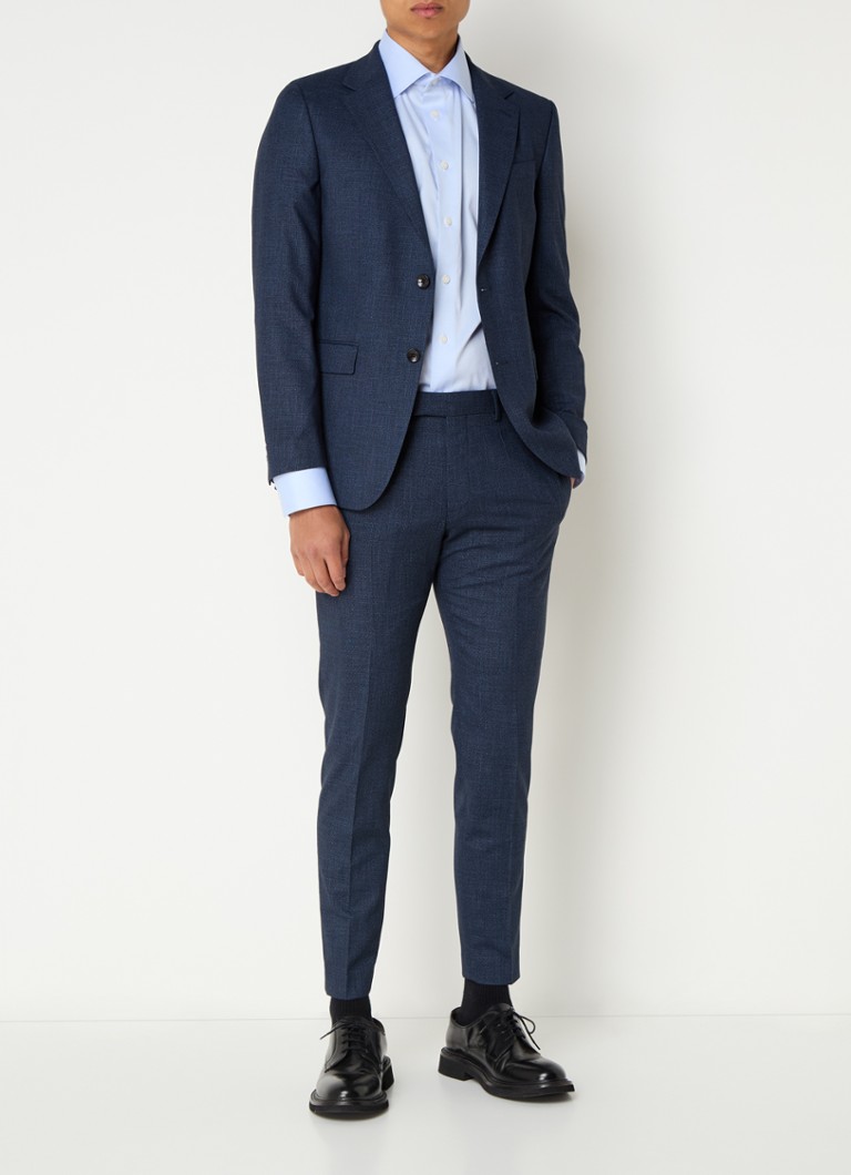 Pantaloni Strelson Kynd slim fit, dintr-un amestec de in și melanj