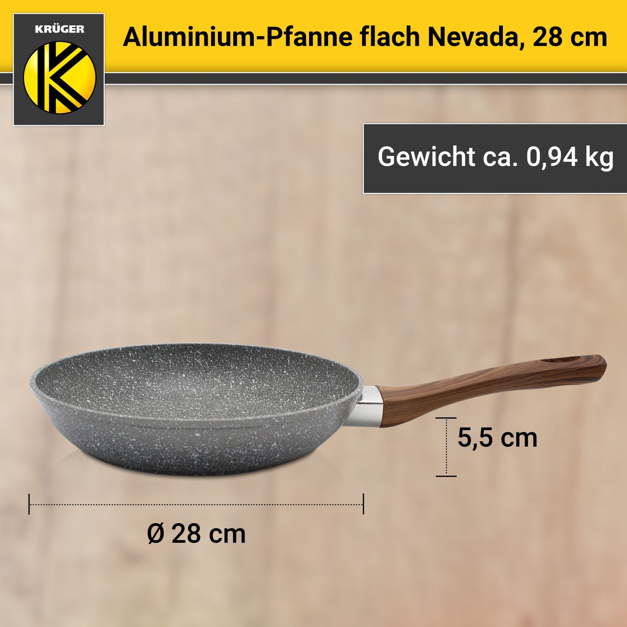 Karl Krüger Aluminium Pfanne NEVADA, 28 cm