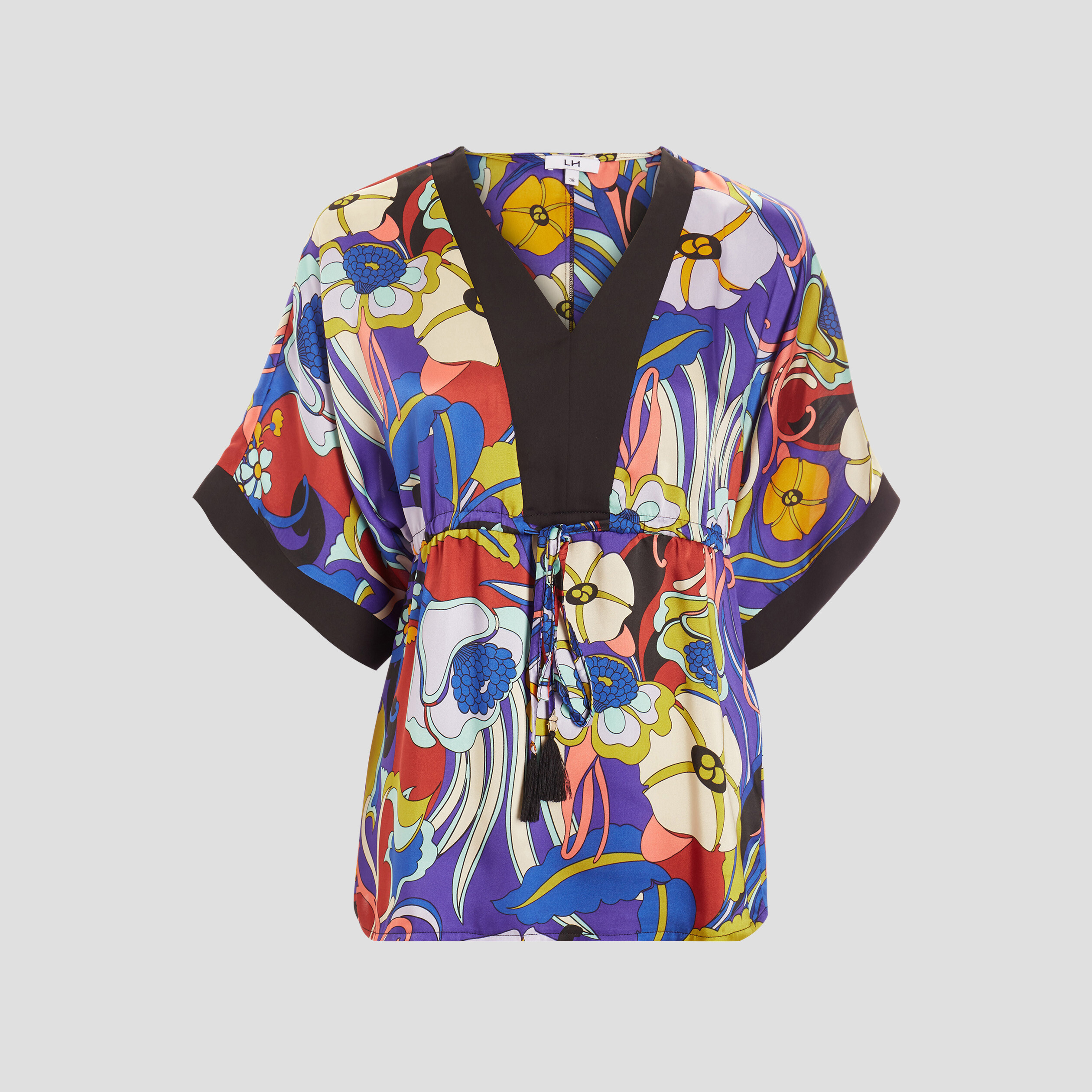 Blouse fluide avec cordon de resserrage violet femme | La Halle