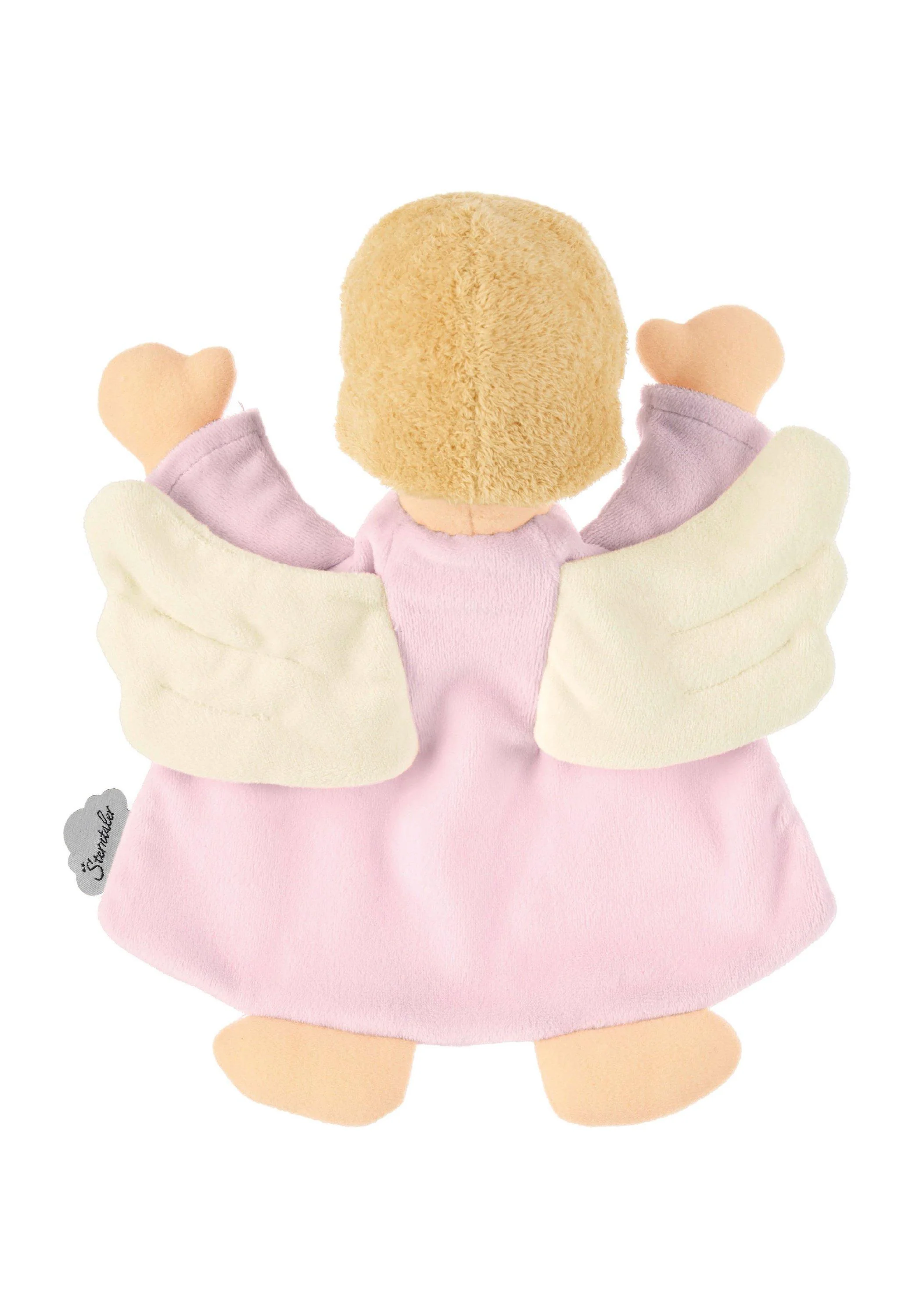 Schmusetuch Schutzengel in Rosa, 26 cm mit Rassel
