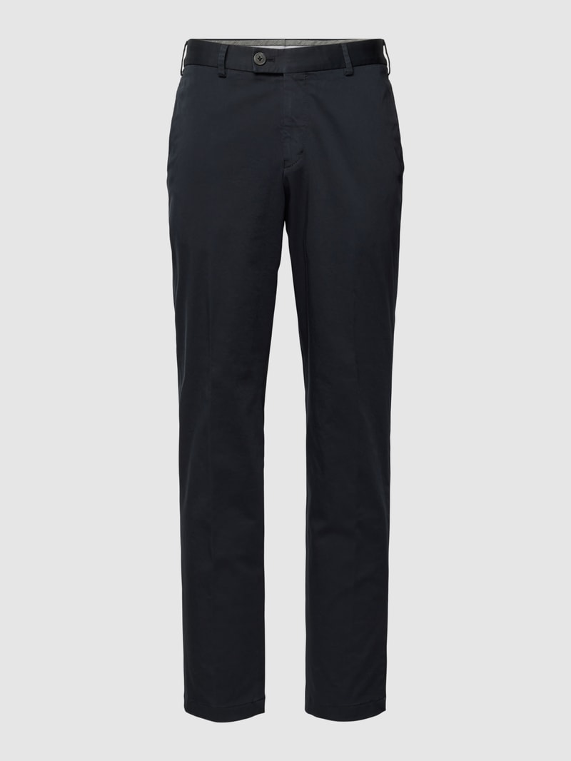 Regular Fit Chino im unifarbenen Design Modell 'Tilo' in schwarz