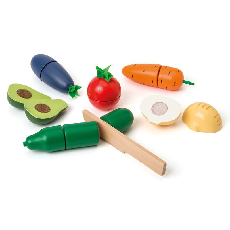 Set de 6 légumes en bois à découper Oxybul