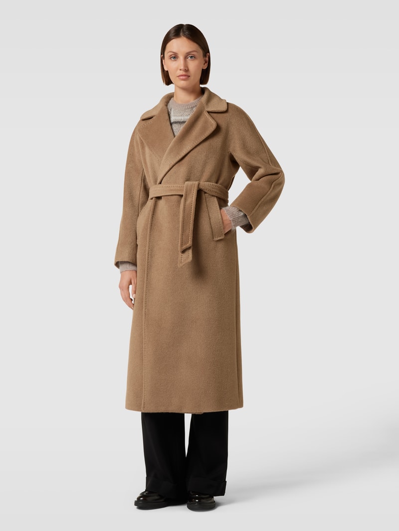 Mantel mit Bindegürtel Modell 'TEMPERA' in camel