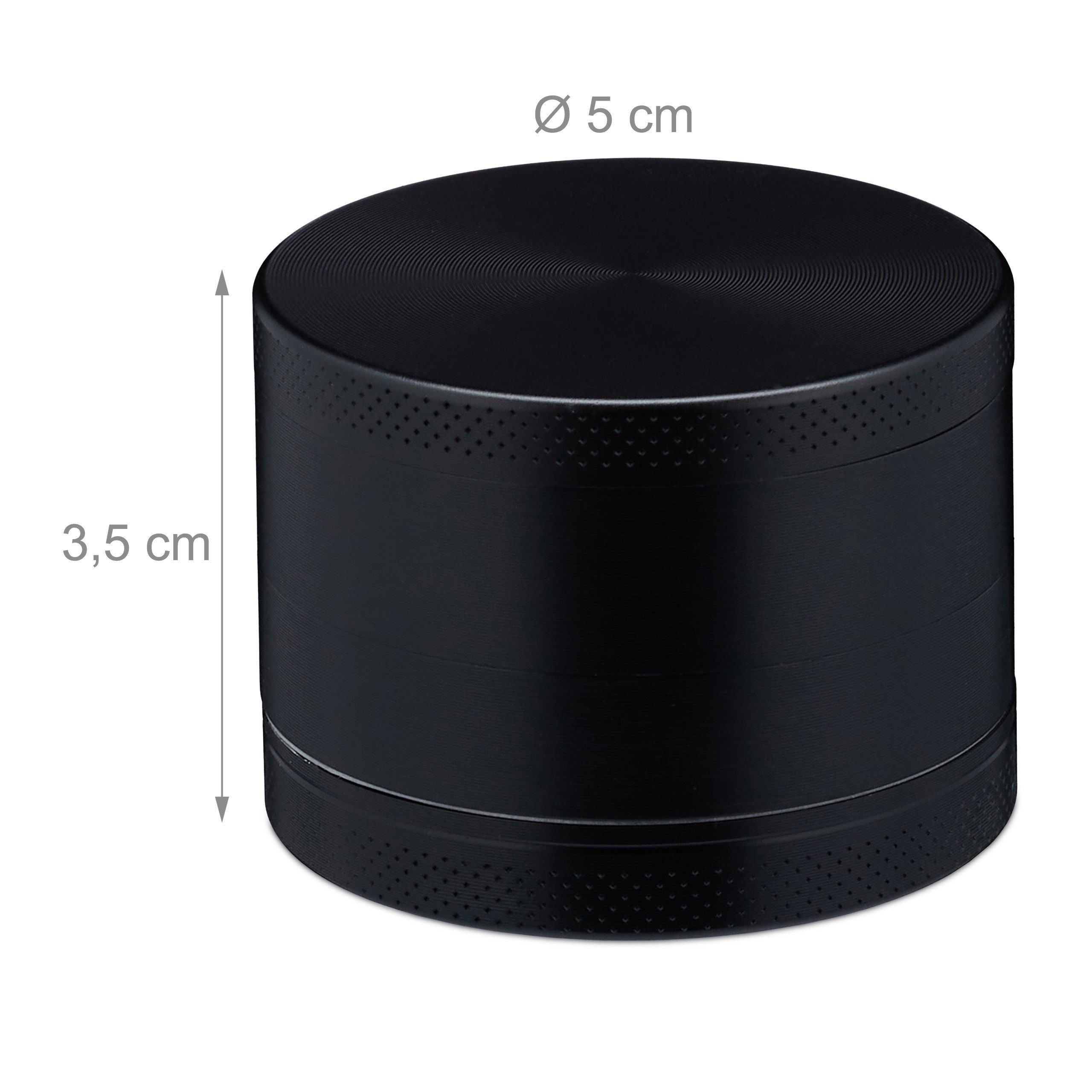 relaxdays Kräutermühle 1 x Grinder aus Metall in Schwarz