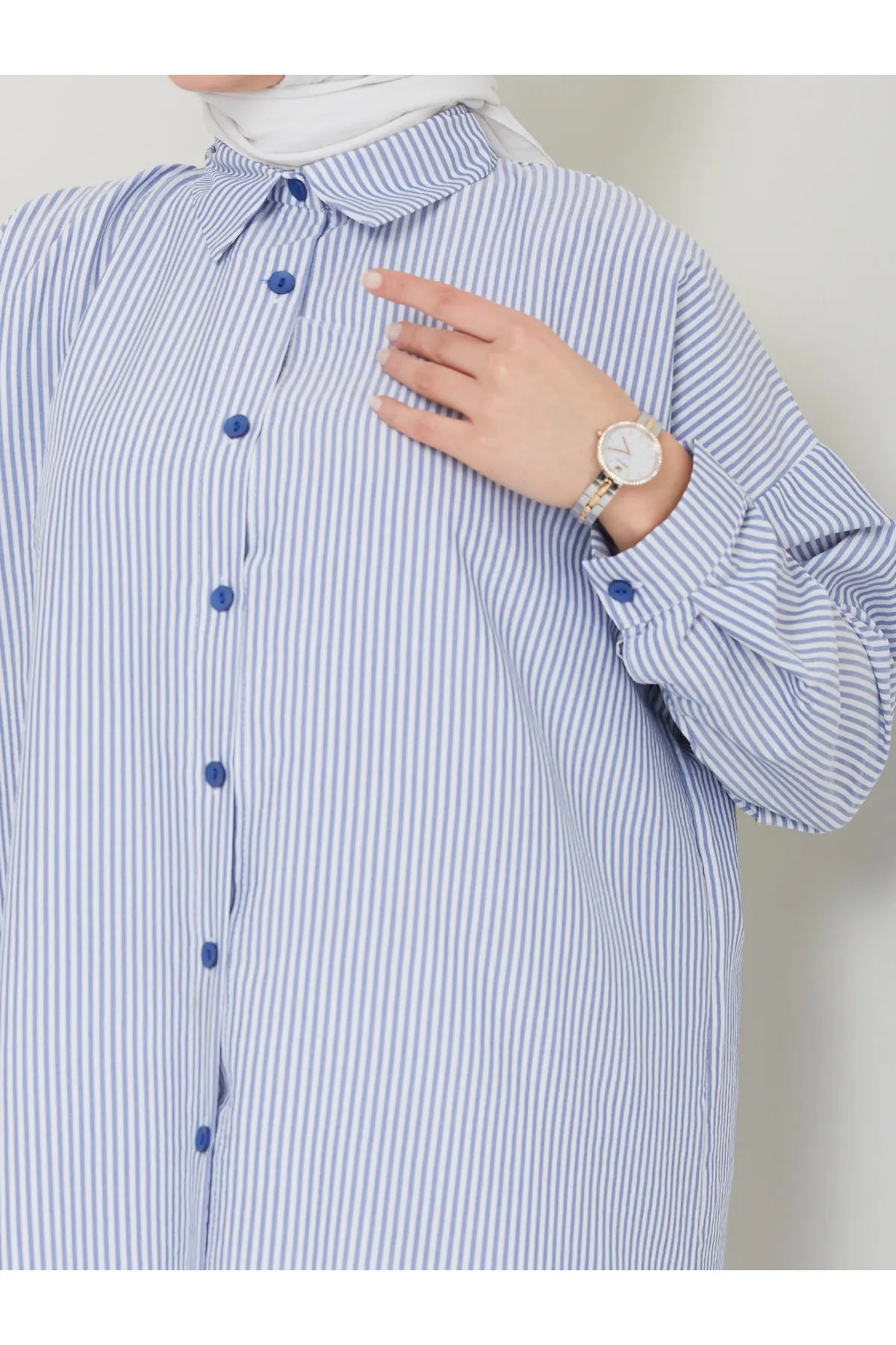 VOLT CLOTHİNG  Gestreiftes Hijab-Shirt für Damen