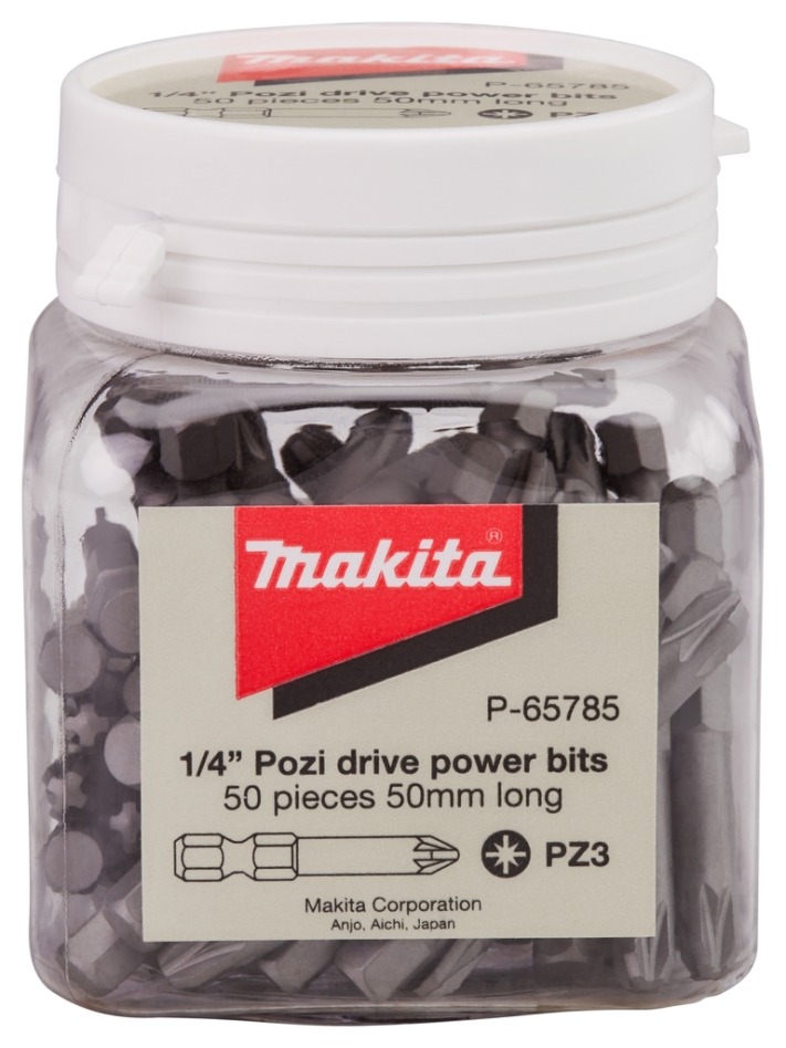Makita Tilbehør P-65785 Skruebit PZ3x50mm i beholder 50 stk.