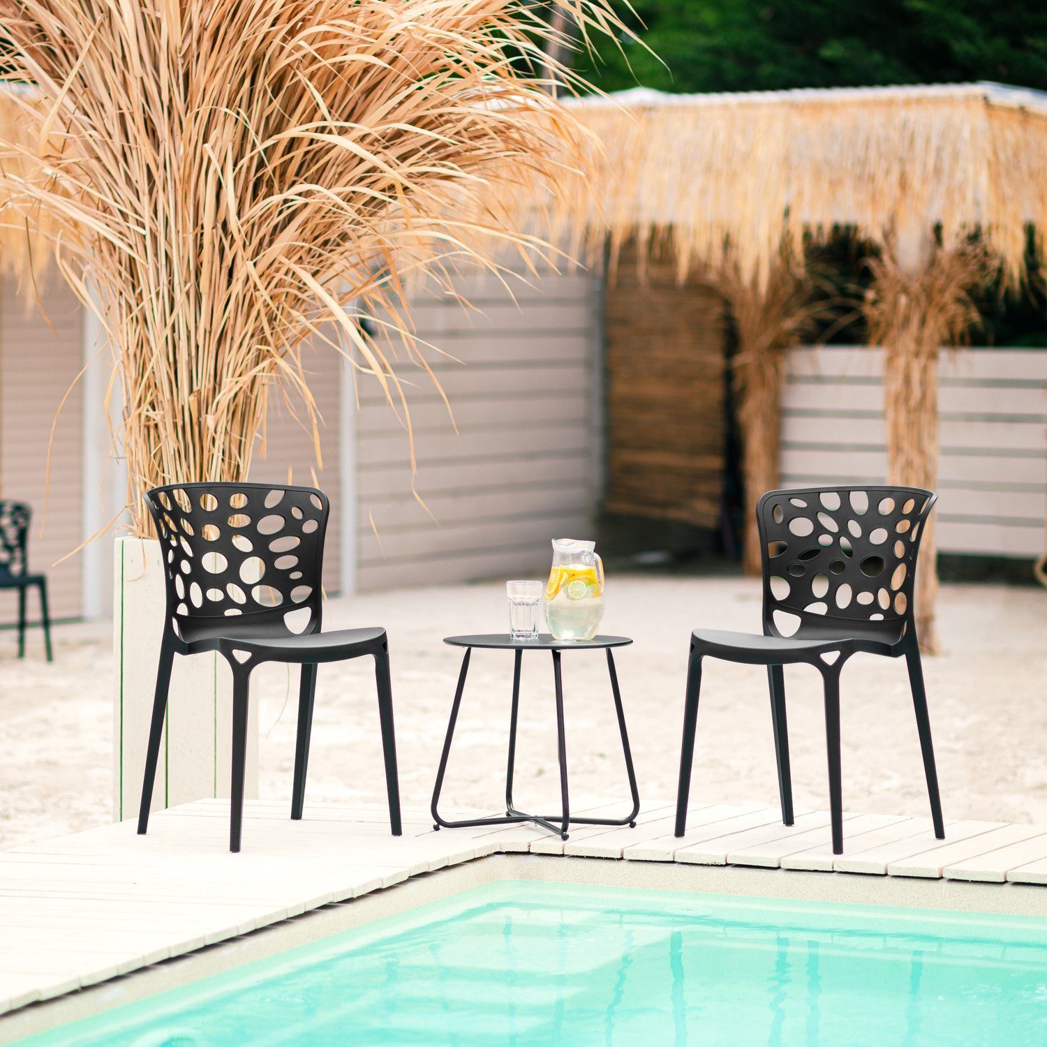 Homestyle4u Gartenstuhl Stuhl Set 2, 4 oder 6 Stühle in 3 Farben (2er Set)