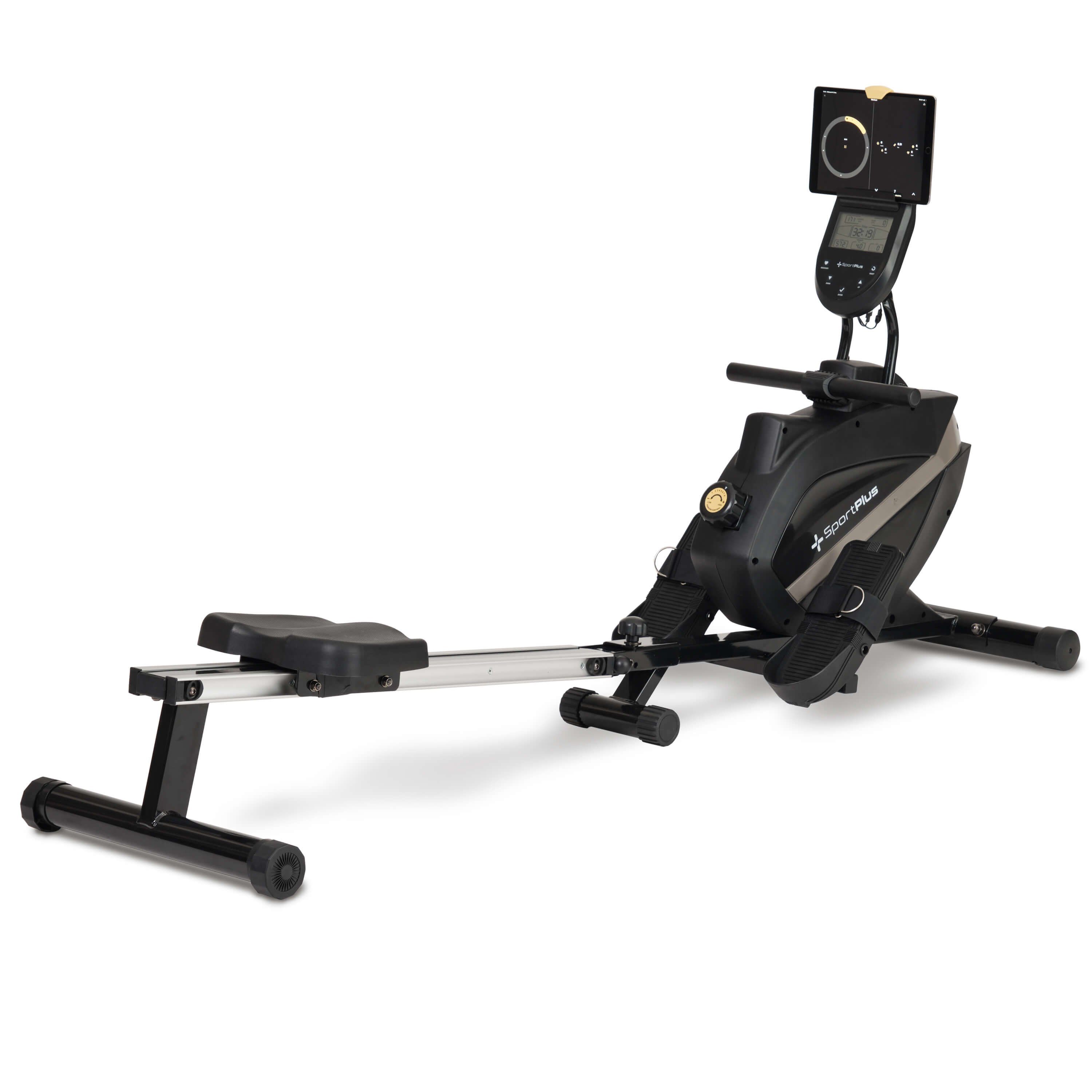 SportPlus Rudergerät SP-MR-1200-B-iE, Rudergerät, App Kompatibilität, klappbar, Magnet, 8 Widerstandsstufen