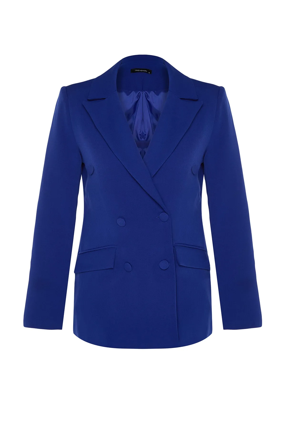 Trendyol Collection  Saks Regular gefütterter Zweireiher-Blazer aus Webstoff TWOSS21CE0137