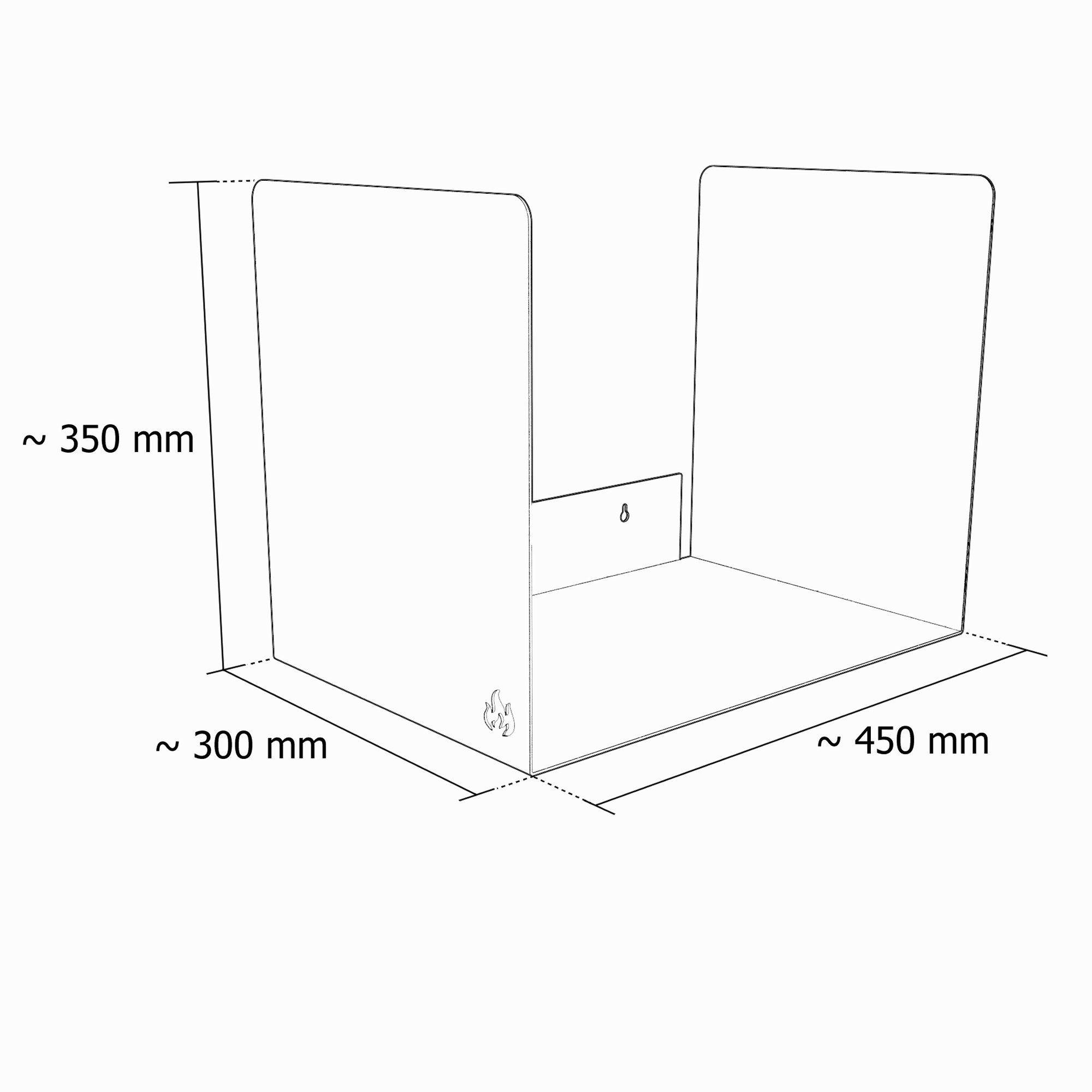 teileplus24 Kaminholzregal BHS3-BLK Kaminholzregal Innen Außen Brennholzregal Wandmontage Metall