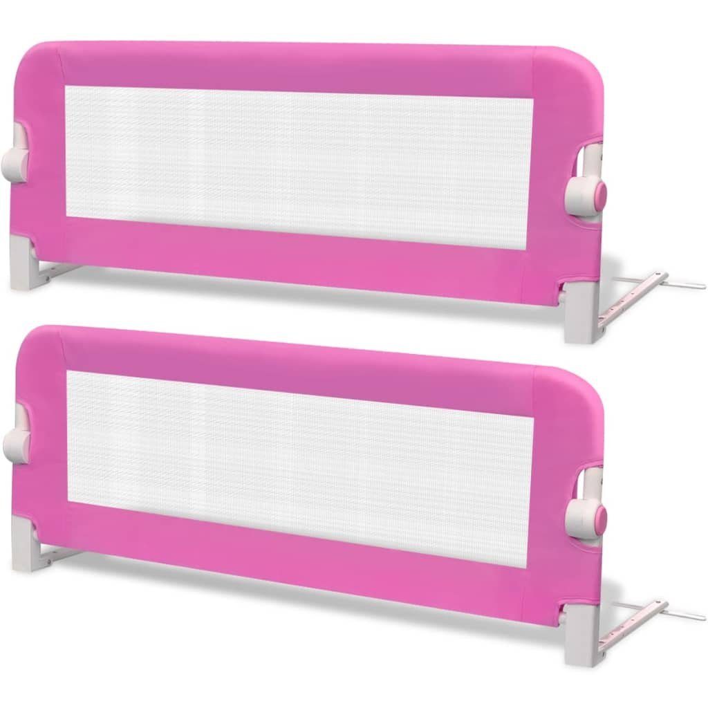 vidaXL Bettschutzgitter Bettschutzgitter Rausfallschutz Bettgitter Seitenschiene 2 Stück Rosa