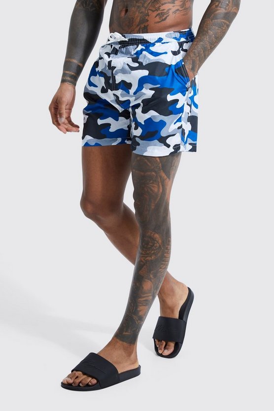 Mittellange Camouflage Badehose