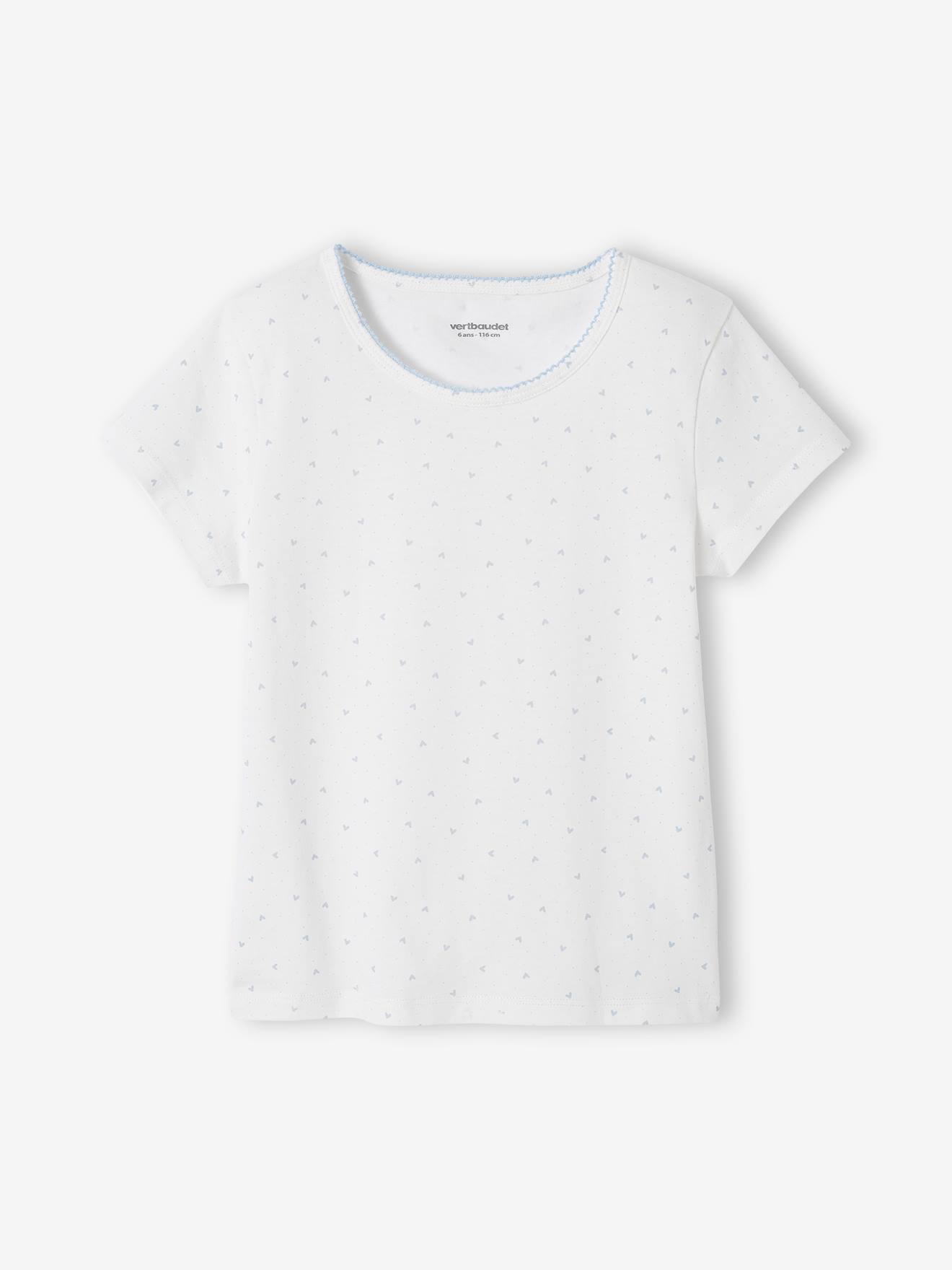 Lot de 3 T-shirts manches courtes fantaisie fille BASICS blanc