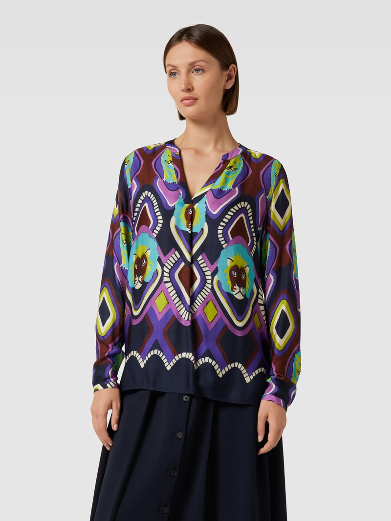 Bluse aus Viskose mit Allover-Muster in lila