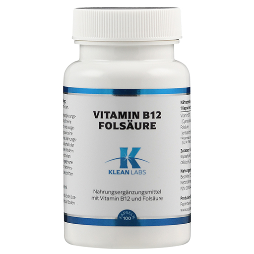 VITAMIN B12 FOLSÄURE KLEAN LABS Kapseln  100 St  Kapseln
