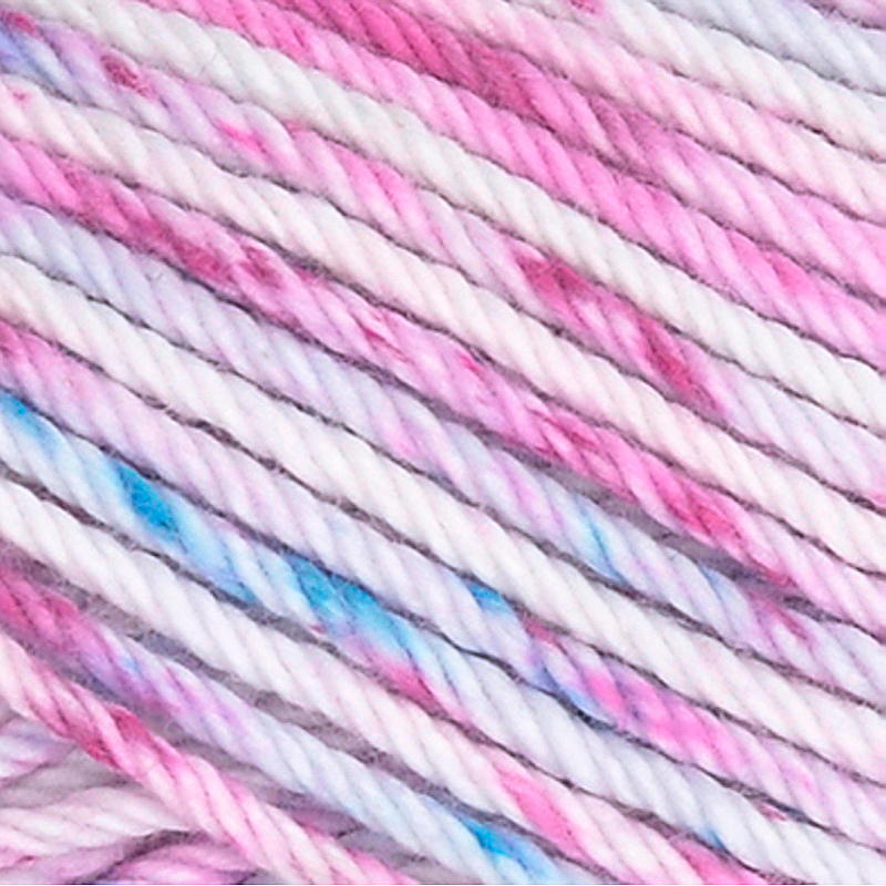 Cotton medi garn rosa/blå print