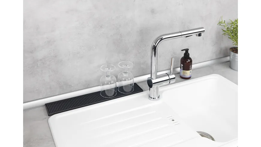 WENKO Abtropfmatte Slim 42cm Schwarz