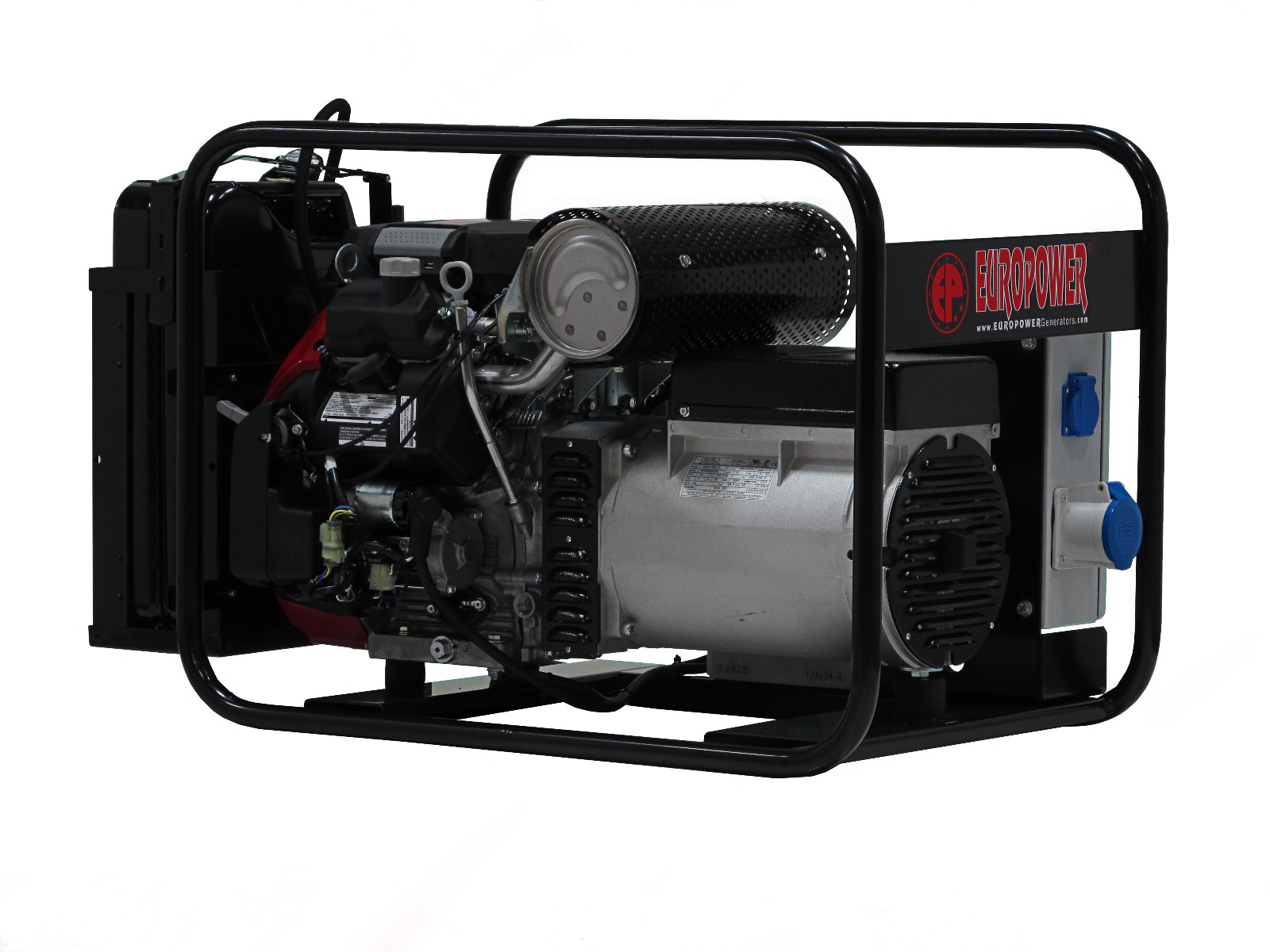 Generator standard Europower 990001001 EP10000E cu motor pe benzină, 10 KVA, pornire electrică, 230/230 Volți