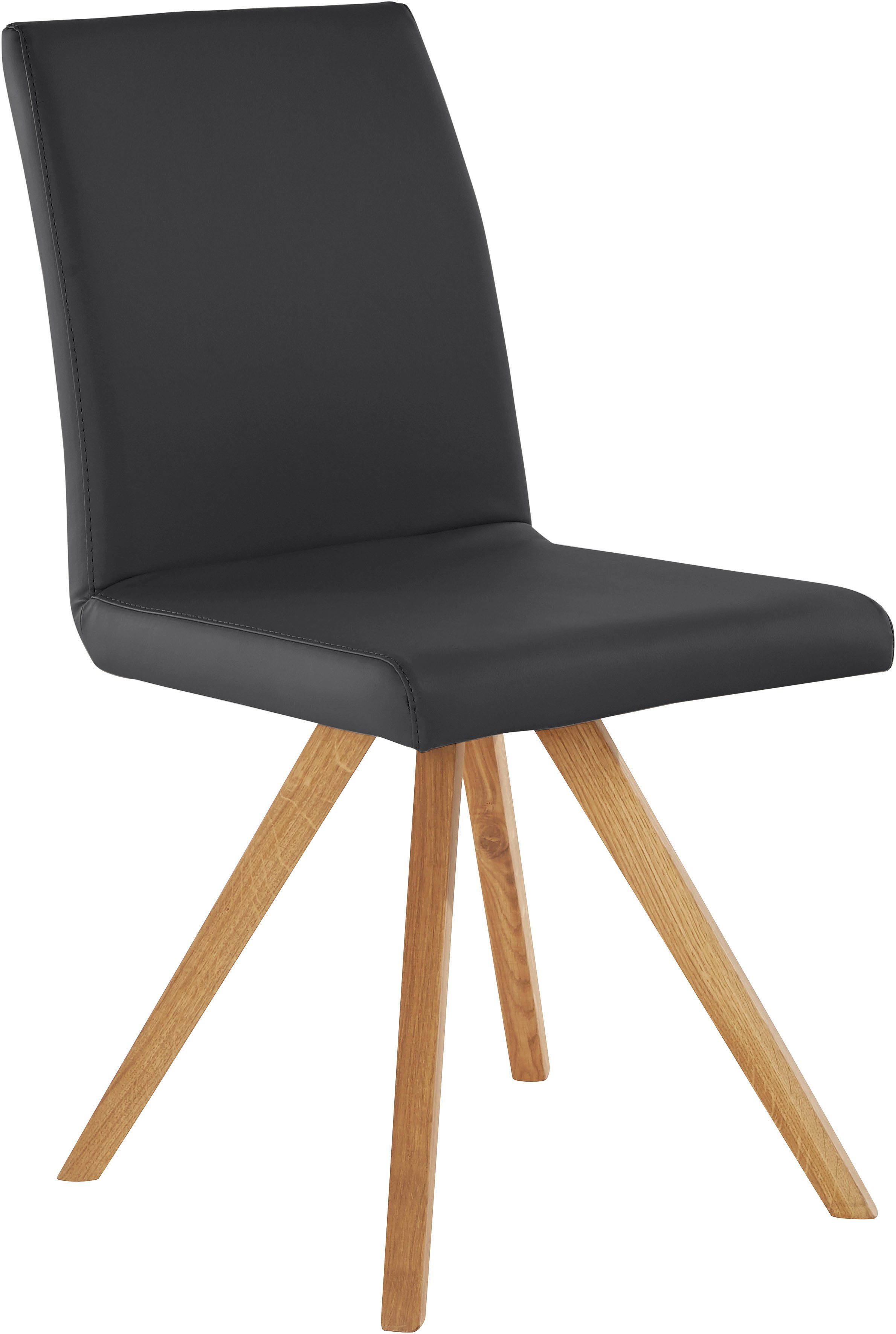 Home affaire Schalenstuhl Rio (Set, 2 St), Bezug in Kunstleder oder Strukturstoff und das Gestell ist Eiche geölt