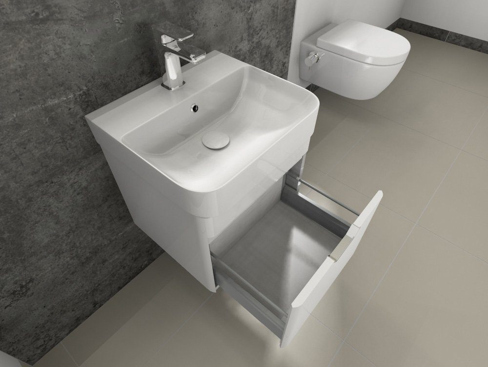 Aqua Bagno Badmöbel-Set Aqua Bagno Bad-Set Piccolo Gäste-WC-Set Gästebad, (2-St)