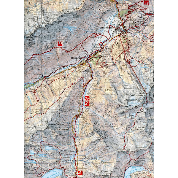 Swisstopo 1 : 33 333 Andermatt - Wanderkarte