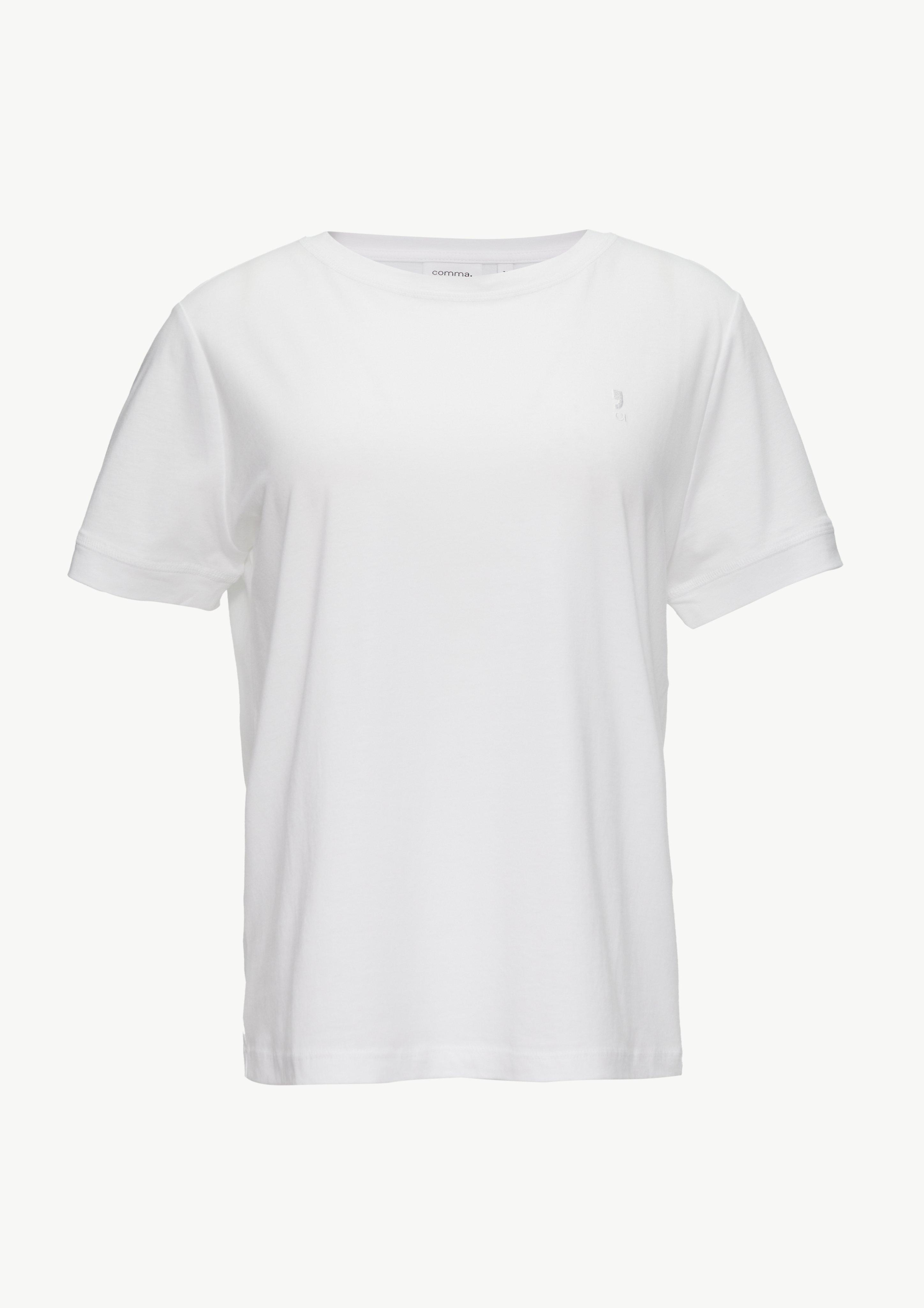 T-Shirt aus Jersey mit Logo-Detail - weiß