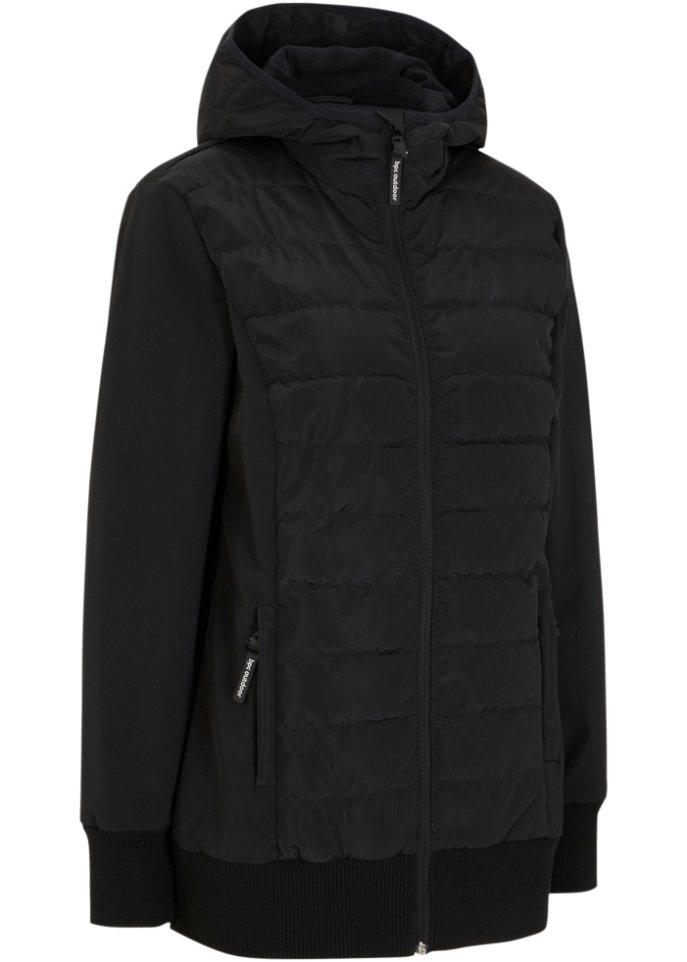 Hybrid Steppjacke mit Materialmix, wasserabweisend