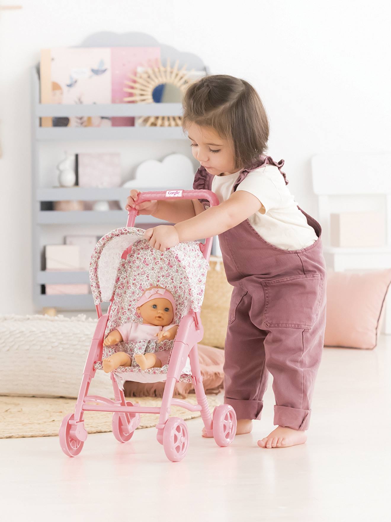 Corolle Puppen-Kinderwagen mit Blumen COROLLE - bonbon rosa