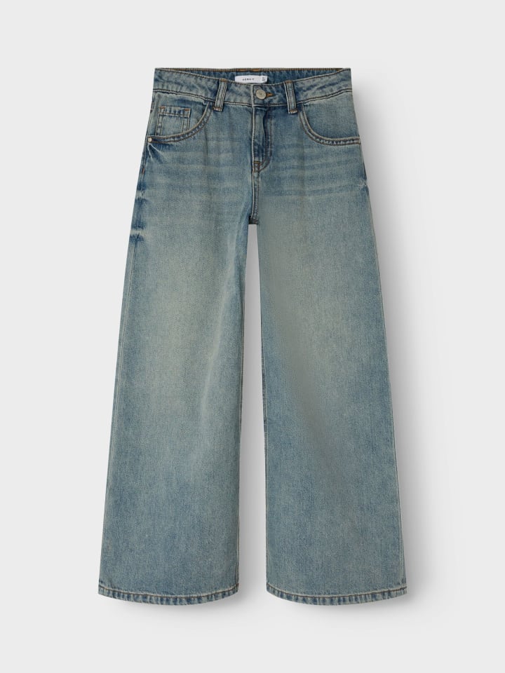 name it Wide Leg Jeans NKFBELLA SKATER XWIDE JEANS 3111-ZA in vintage medium blue denim günstig kaufen