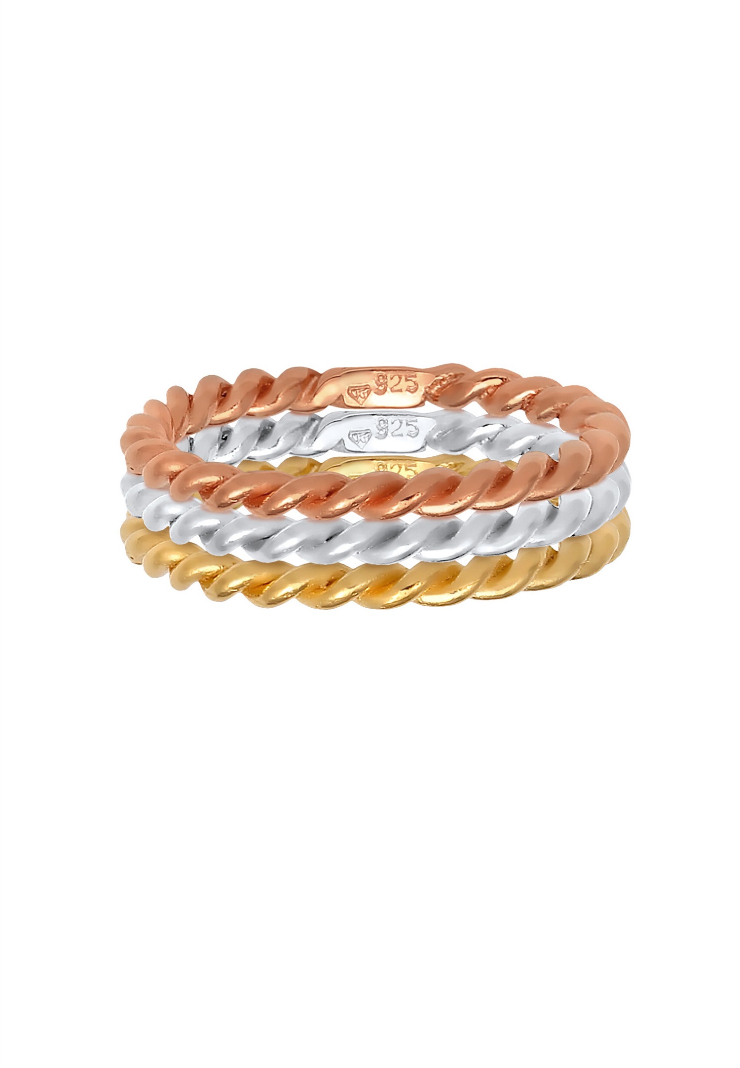 Conjunto básico tricolor para mujer de Elli en plata de ley 925