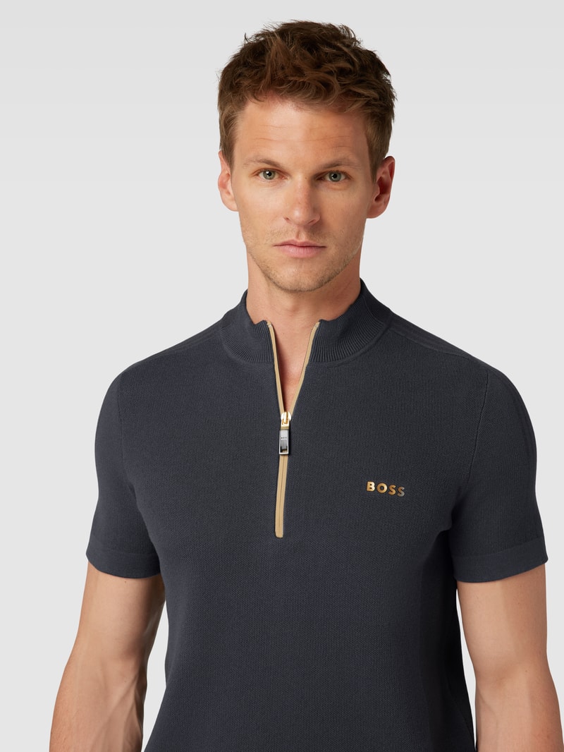 Poloshirt mit Reißverschluss Modell 'Zinos' in graphit