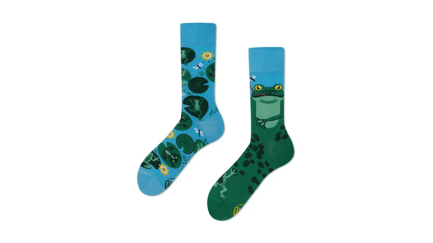 MANY MORNINGS Unisex Socken Froggy Frog grün, blau
