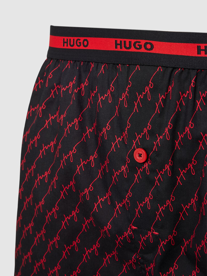 Boxershorts mit Allover-Print im 2er-Pack Modell 'WOVEN' in schwarz