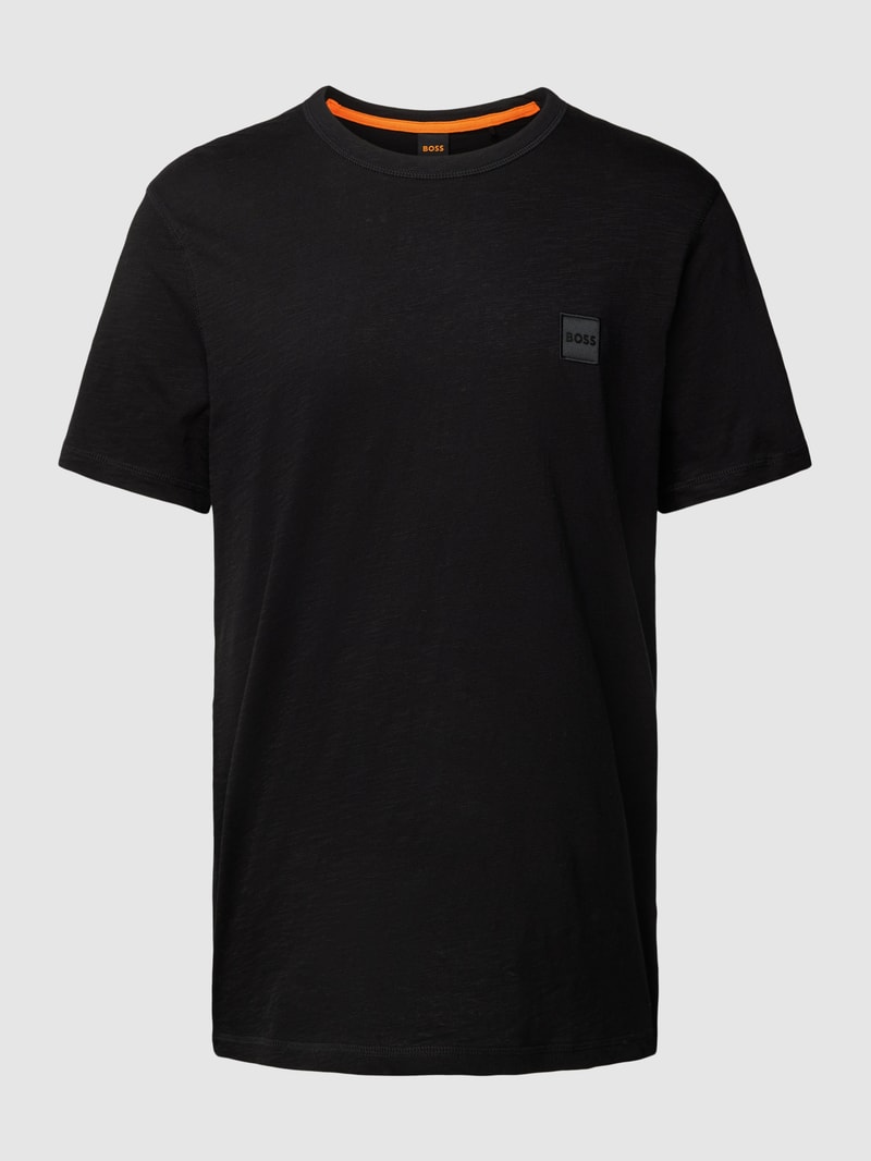 T-Shirt mit Logo-Stitching Modell 'TEGOOD' in schwarz
