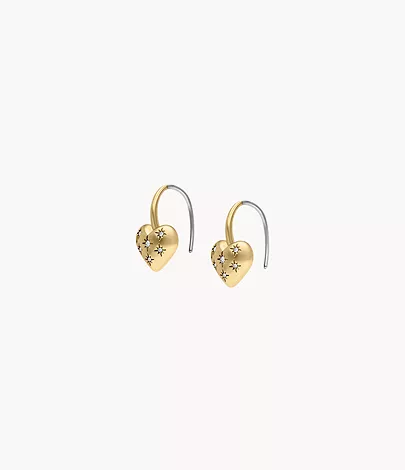 Fossil Hängeohrringe Sadie All My Love Heart Edelstahl goldfarben