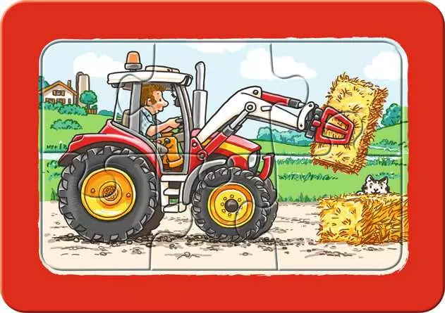 Kinderpuzzle ab 2 Jahren - Bagger, Traktor und Kipplader - 6 Teile