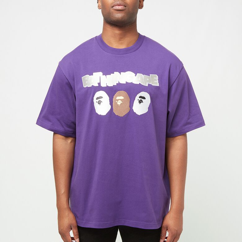 A Bathing Ape Triple Ape Head Tee purple