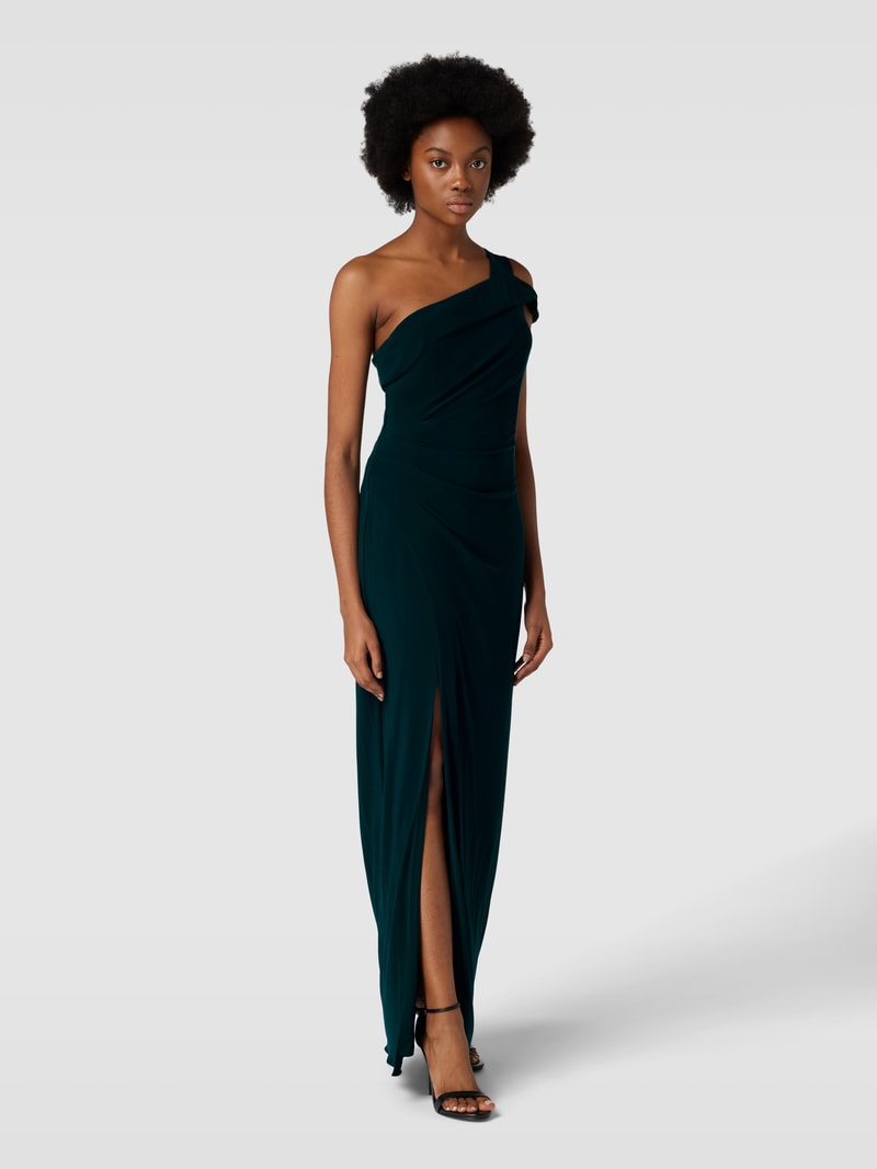 Abendkleid mit One-Shoulder-Träger in smaragdgrün