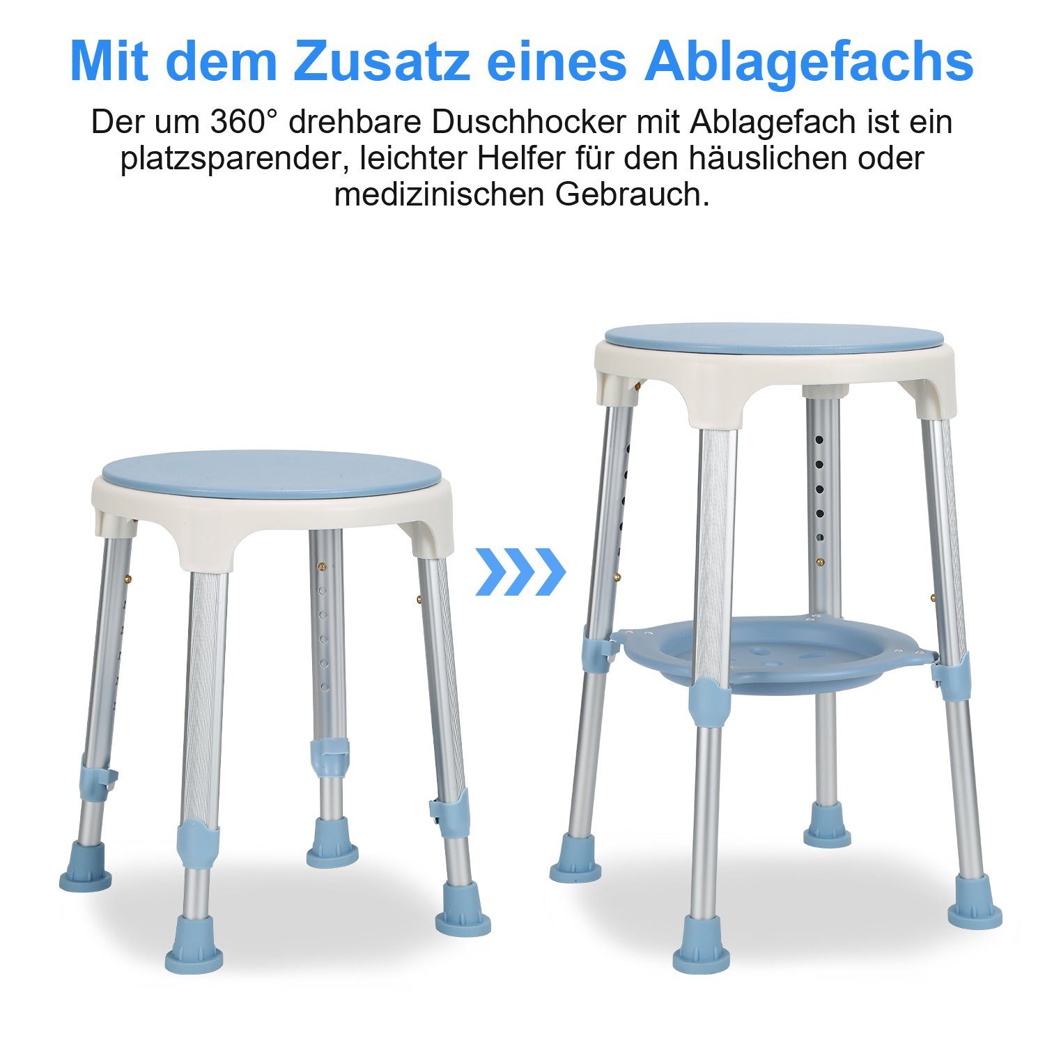 Gimisgu Duschhocker Duschhocker Badhocker Badehocker belastbar bis 136kg Duschstuhl