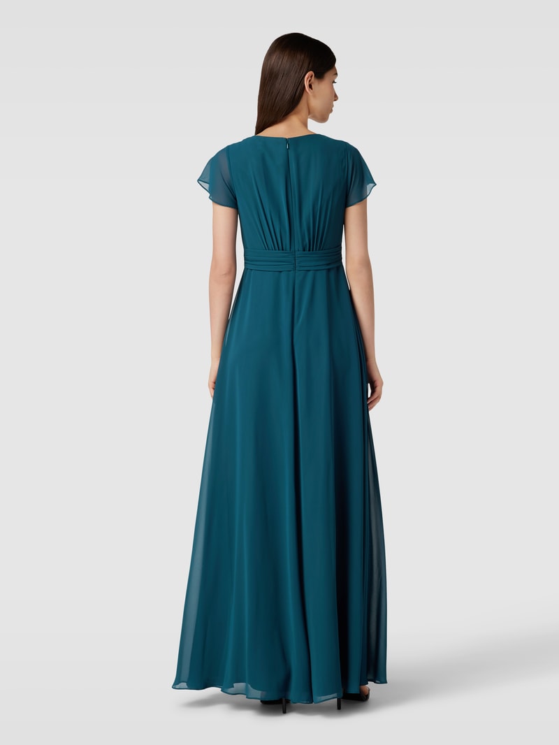 Abendkleid in Wickel-Optik in bottle meliert