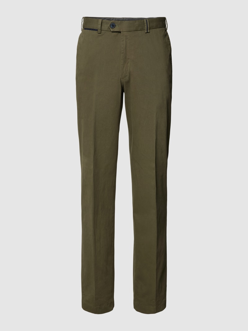 Regular Fit Bundfaltenhose Modell 'PEAKER' in olivgrün