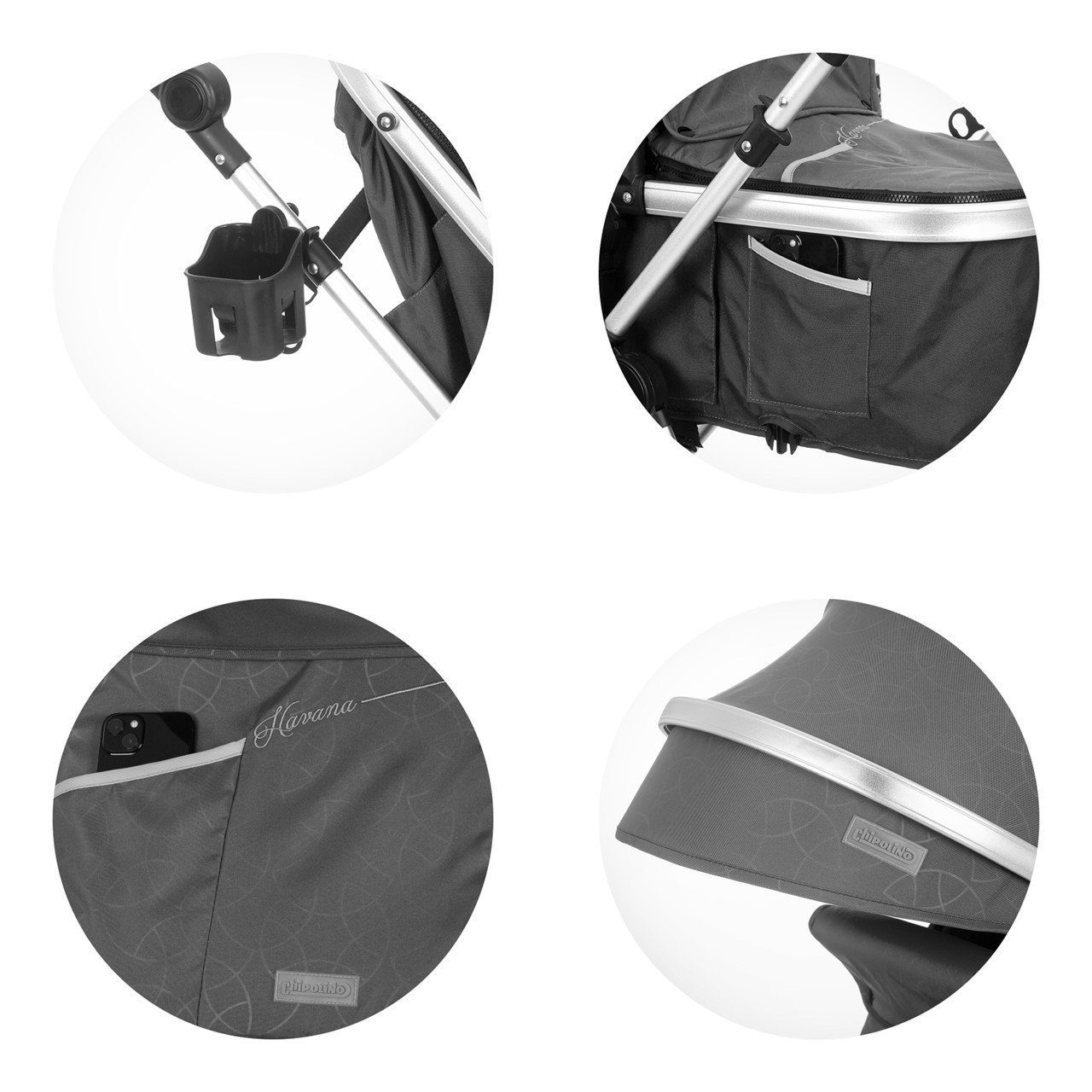 Chipolino Kombi-Kinderwagen Kombikinderwagen Havana 2 in 1, faltbar Tragetasche Sportsitz bis 22 kg